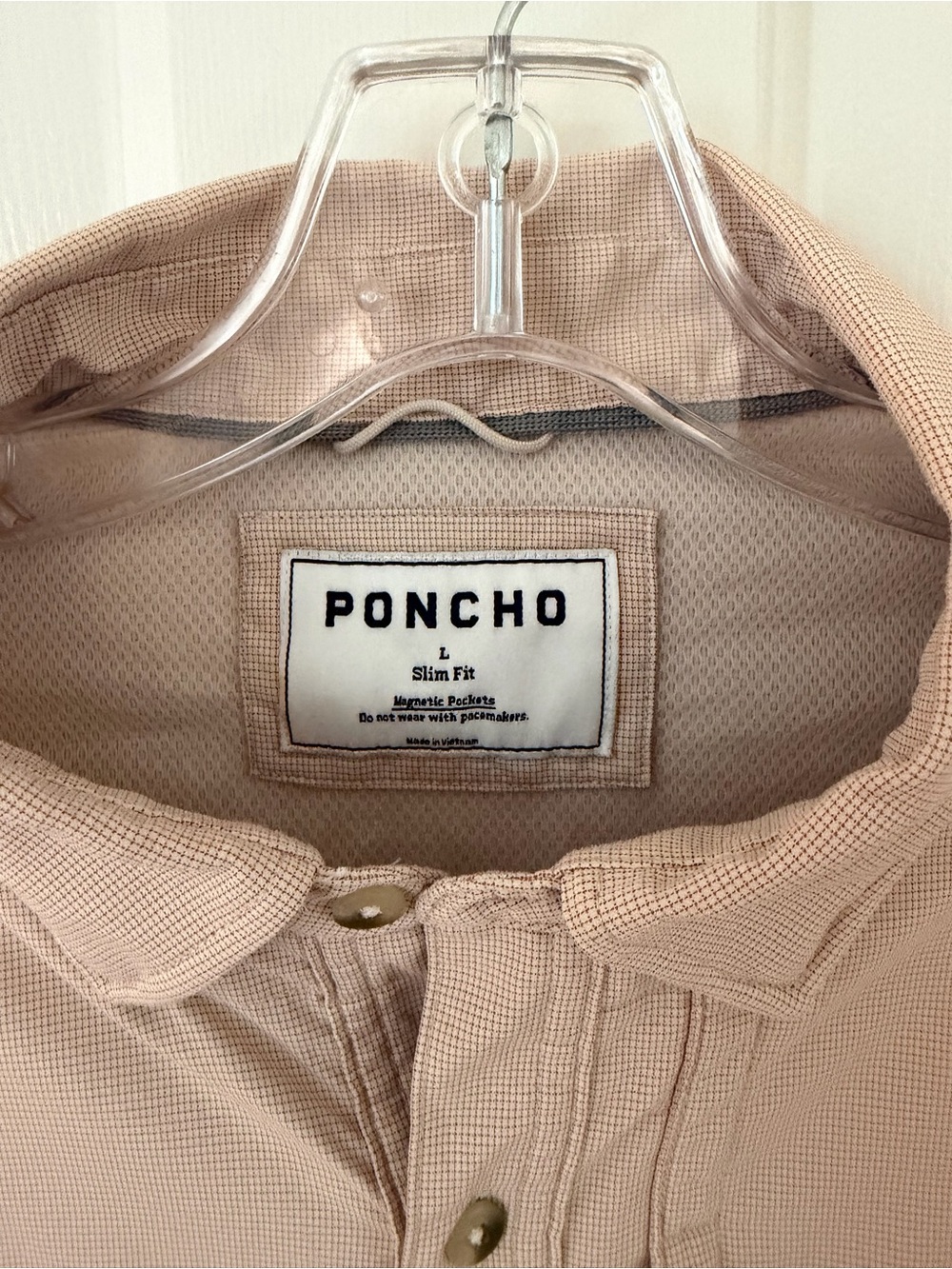 Poncho Men’s The Lacava Long Sleeve Button Up Sunset Micro Check - Picture 2 of 4
